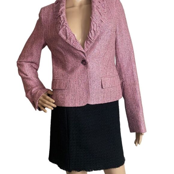 Laundry By Shelli Sega 4 pink tweed blazer jacket - Picture 4 of 8